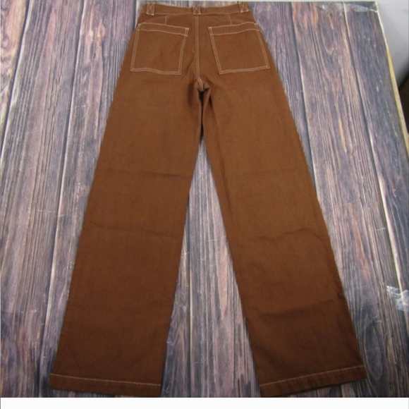 Madewell Brown Wide Leg Pants - Picture 2 of 2